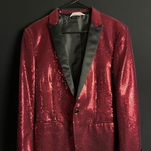 Zara Red Dazzling Blazer ✨♦️